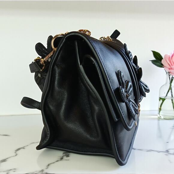 NWT MCM Limited Collection Medium Floral Appliqué Leather Shoulder/Crossbody Bag - Picture 3 of 16